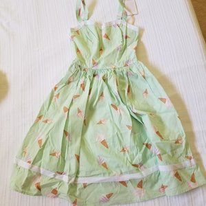 NWT Modcloth Ice Cream Print Sweetheart Cotton Mint Green Dress XXS